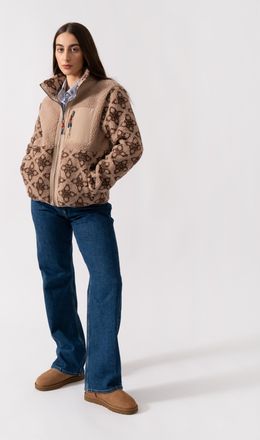 Joules Womens Lottie Jacket in Tan Recycled Material - Size 14 UK