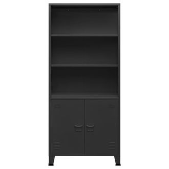 vidaXL Vidaxl Libreria Industriale Antracite 80x32x180 Cm In Acciaio