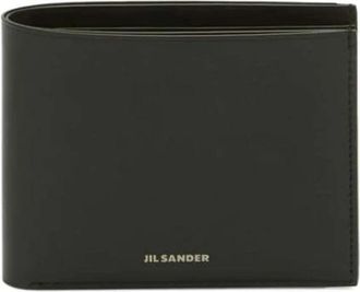 Jil Sander Leren Bi-Fold Portemonnee - Heren - Portefeuilles - Zwart - ONE Size - Leer - Accessoires