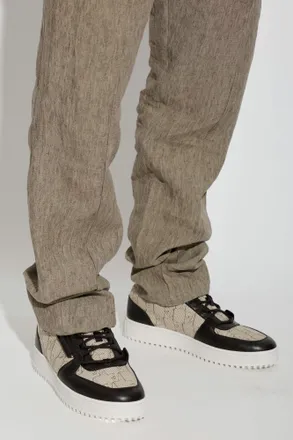 Emporio Armani Sports Shoes With Monogram, Mens, Beige