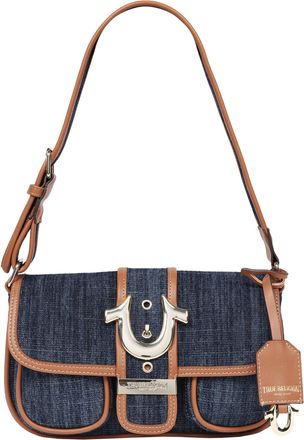 True Religion Double Pocket Denim Satchel with Horseshoe Hardware