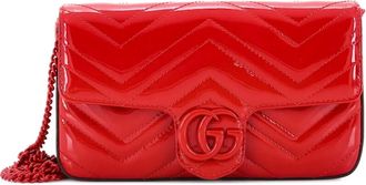 Gucci GG Marmont Flap Bag Matelasse Patent Mini crossbody bag - Rosso