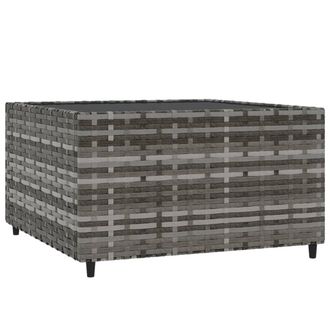 vidaXL Mesa De Centro Jard&iacute;n Cuadrada Rat&aacute;n Sint&eacute;tico Gris 50x50x30 Cm Vidaxl