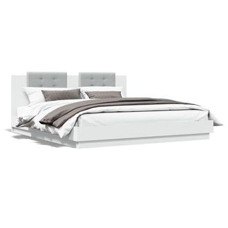 Berkfield Home Bed Frame without Mattress White 200x200cm | Size: 200x200 cm