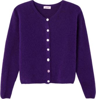 American Vintage Cardigan Vitow a coste con bottoni - Viola