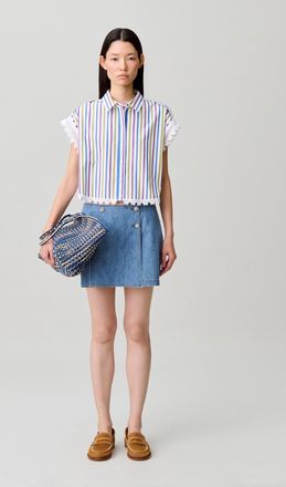 Claudie Pierlot Chemise ray&eacute;e dentelle