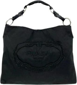 Prada Pre-owned Vintage Boston Schoudertas Tote - Dames - Vintage Schoudertas - Zwart - ONE Size - Leer - Vintage