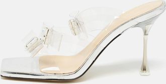 Mach & Mach Transparent Pvc French Triple Bow Slide Sandals