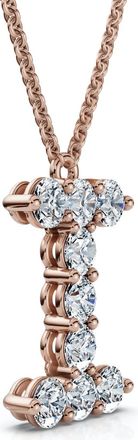 Pompeii3 1Ct Diamond Initial I Pendant 14k Gold 18 Necklace Lab Grown 5/8 Tall