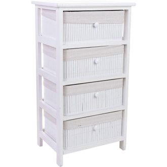Wanderlust Deco Cajonera De Madera Con 4 Cajones De Bambu Forrados 40x29x73