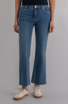 Kut from the Kloth Kelsey Raw Hem Ankle Flare Jeans in Sentiment at Nordstrom, Size 16