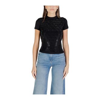 Guess Mujer, Camisetas, Negro, Talla: S