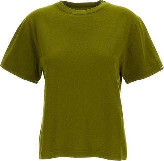 Extreme Cashmere Round-neck Knitwear, female, Green, Size: ONE SIZE Crew Neck Cotton-Cashmere T-shirt