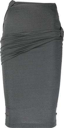 Givenchy gathered-detail fitted skirt - women - Polyamide/Viscose/Elastane/Polyamide/Elastane - 44 - Grey