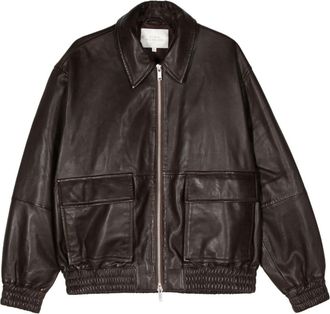 STUDIO NICHOLSON Piston leather zip-up jacket - men - Lambskin - M - Brown