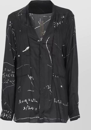 Rick Owens v neck shirt patterned abstract design