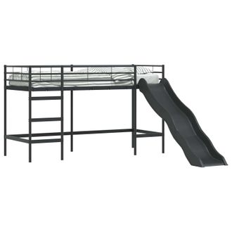 vidaXL Estructura De Litera Para Ni&ntilde;os Con Tobog&aacute;n Negro Y Antracita Vidaxl