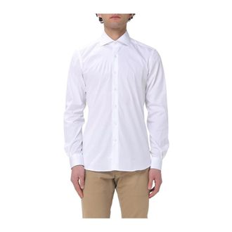 Fay Stretch overhemd met Franse kraag - Heren - Zakelijke Overhemden - Wit - 2XL - Katoen - Overhemden