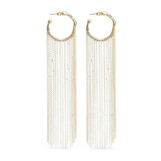 Forte_Forte Hoop Sculpture Fringed Earrings