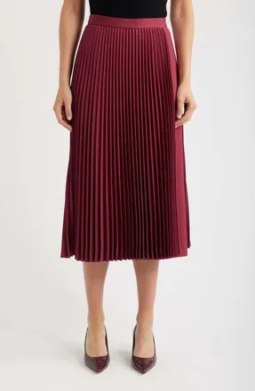 BOSS Vaklimt Pleated Midi Skirt in Rhododendron at Nordstrom, Size 14