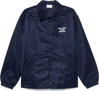 Dr&ocirc;le de Monsieur La Veste Slogan Jacket - Heren - Zomerjassen - Blauw - L - Denim - Jassen