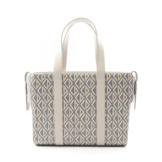 Dior Gray Multi-Color Coated Canvas Leather Tote Bag (Pre-Owned)