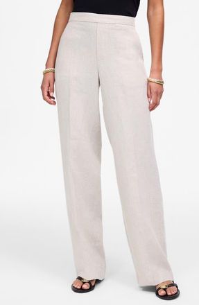 Madewell The Easy Linen Pull-On Pants in Oat Color Linen at Nordstrom, Size X-Large