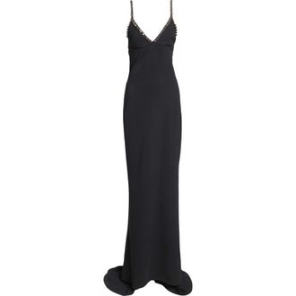 Stella McCartney Jewel Embellished Mermaid Gown with Train in Black at Nordstrom, Size 4 Us