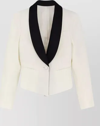 Alexander McQueen wool blazer contrasting satin lapel tailoring