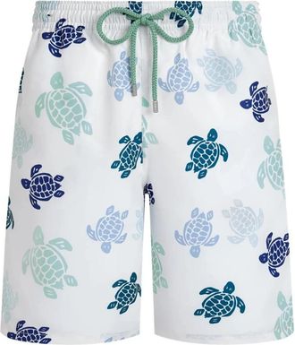 Vilebrequin Okoa Lange Zwemshorts Tortues Multicolores - Heren - Strandmode - Wit - XL - Polyester - Badmode