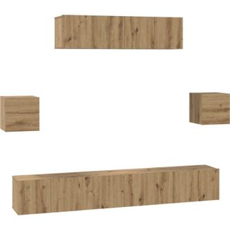 vidaXL Vidaxl - Conjunto De Mueble De Tv 7 Pcs Roble Artisan 80 X 30 X 30 Cm