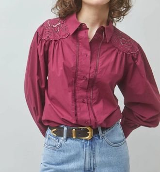 Suncoo Lucky Long Sleeve Top In Bourgogne