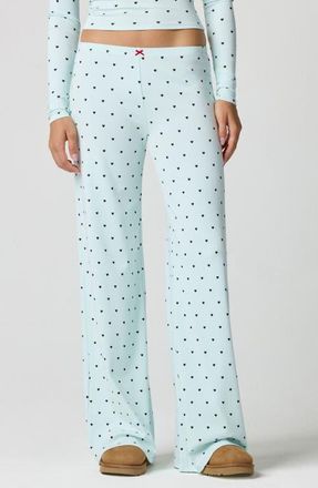 Florence By Mills Rib Print Pants in Blue/teal Polka Dots at Nordstrom, Size X-Large