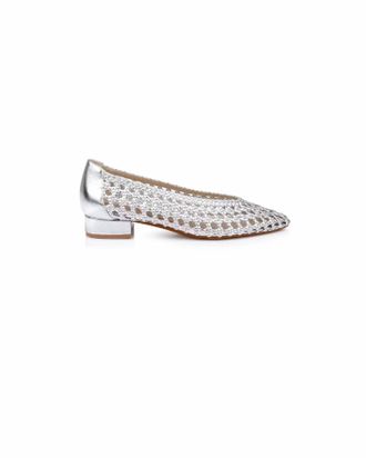 L'agence Womens Alsace Ballet Flats In Silver Leather