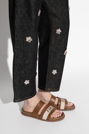 Furla Tide Slides, Womens, Brown