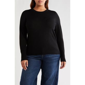 Caslon Crewneck Sweater in Black at Nordstrom Rack, Size 1X