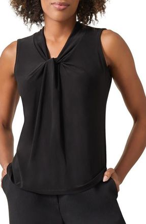 Kasper Sleeveless Knot Front Jersey Top in Black at Nordstrom, Size X-Large P