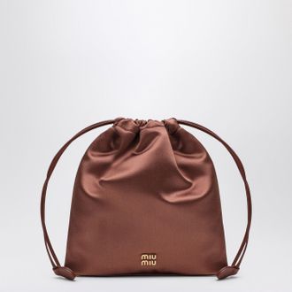 Miu Miu Cocoa-coloured satin pouch