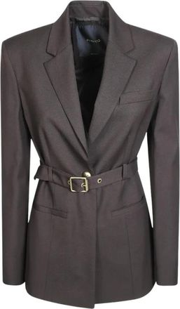Pinko Vitiano Giacca Diagonale - Dames - Blazers - Bruin - L - Jassen