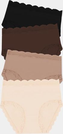Stripe and Stare High Rise Four Pack in Latte Essentials Box at Nordstrom, Size X-Small