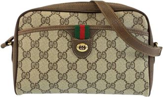 Gucci Beige Gg Supreme Canvas & Leather Shoulder Bag (Authentic Pre-Loved)