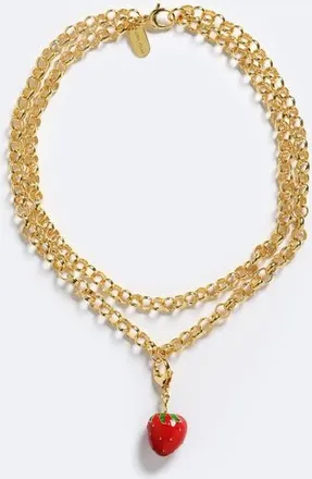 Emma Pills Juicy Af Necklace in Red at Nordstrom, Size 24