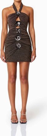 Elliatt Nalani Mini Dress In Black/gold