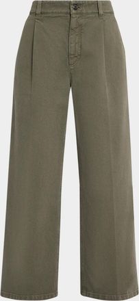 Brunello Cucinelli Garment Dye Straight-Leg Ankle Pants