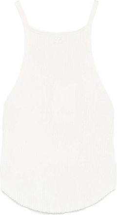 Courr&egrave;ges Ribbed Halter Tank Top