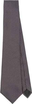 Ermenegildo Zegna Cravatta con motivo geometrico jacquard - Marrone