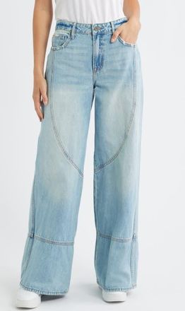 Hidden Jeans Seamed Super Wide Leg Jeans in Lt.wash at Nordstrom, Size 26