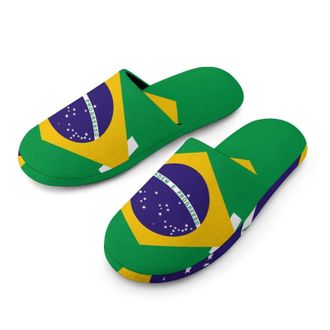 Generic Brazil Brazilian Flag Mens House Slippers Slip Indoor Slipper On Shoes Warm Outdoor