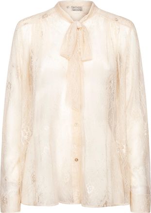 Forte_Forte Chantilly Lace Bow Tie Floral Shirt