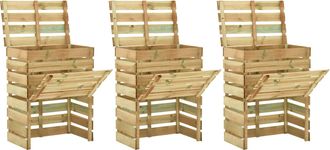 vidaXL Compostador De Jard&iacute;n Laminado 3 Pcs Verde 110 X 58 X 113 Cm Vidaxl